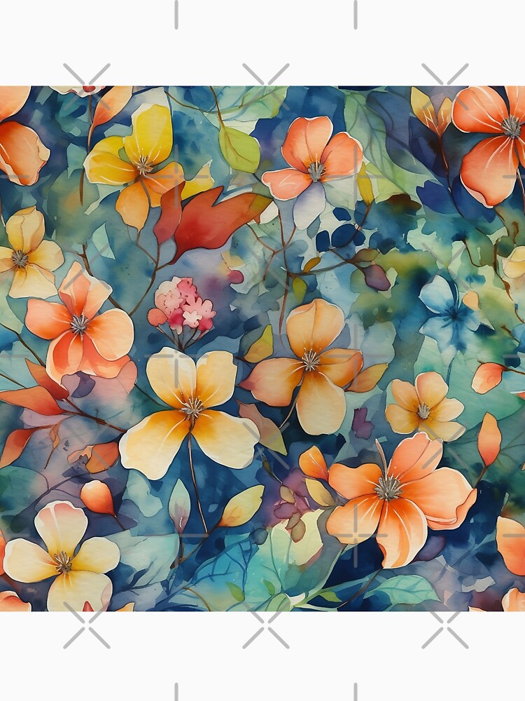 Springtime Floral Blooms 34 : Watercolor Floral Seamless Pattern for DIY Crafts and Home Decor by Shadi Rosenow