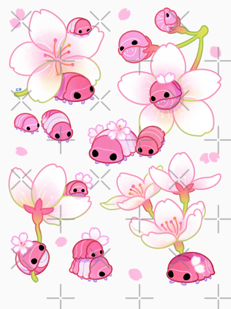 Cherry blossom isopod - pink by pikaole