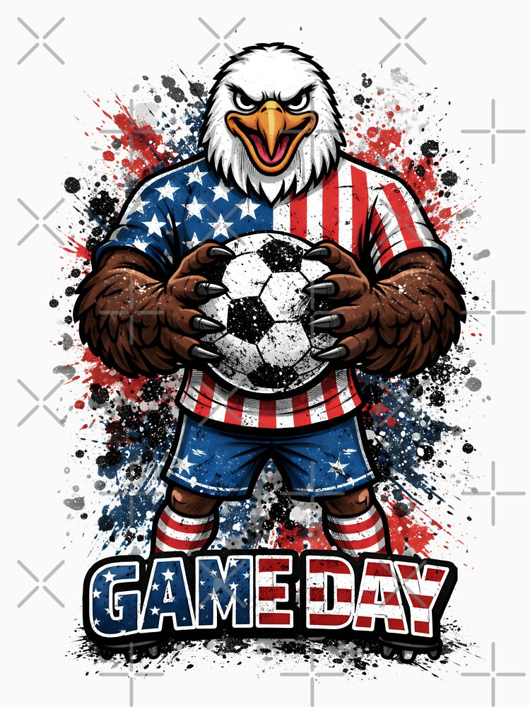 Patriotic USA Eagle Soccer Mascot Game day Sports Eagle by MuniraWearify