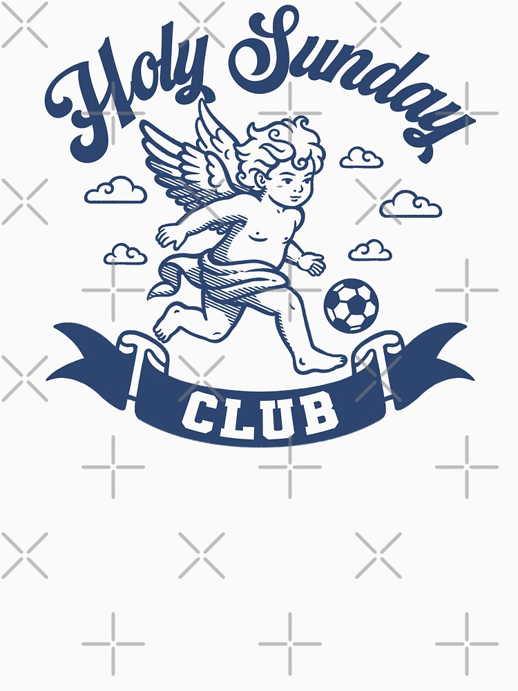Holy Sunday Club - Vintage Minimalist Soccer Cherub Art by NemiMakeit