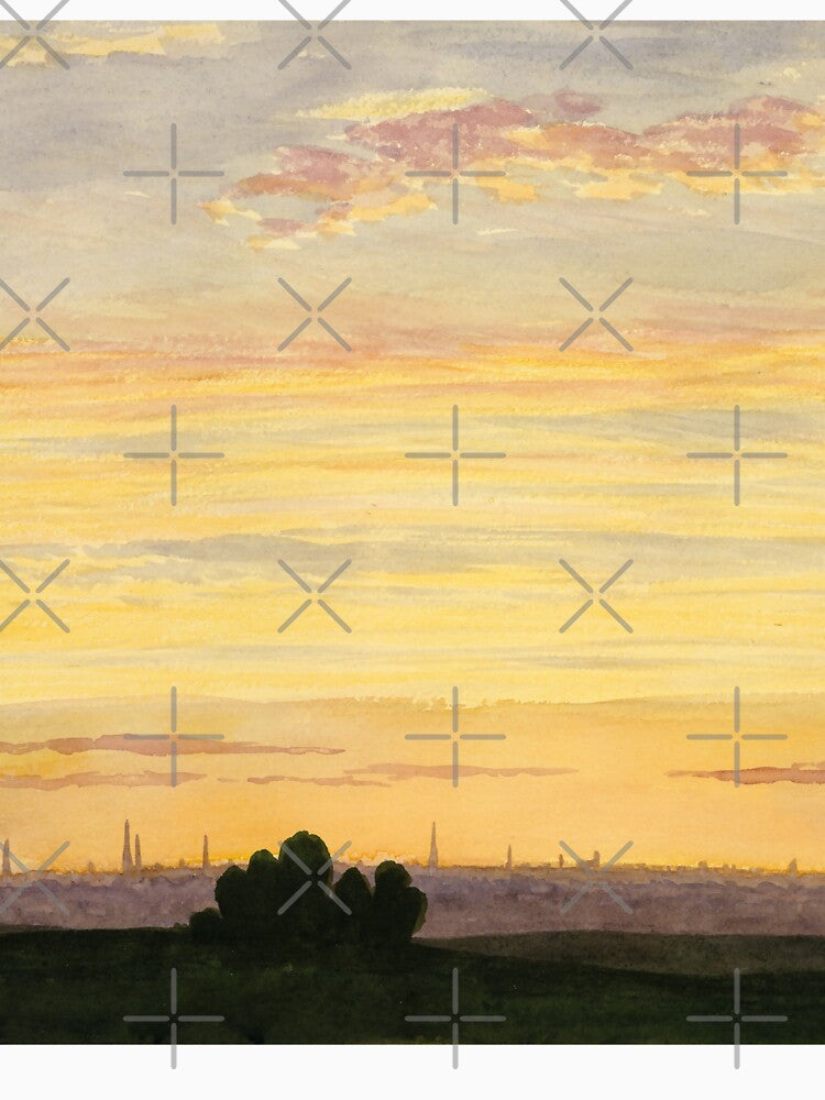 Sunset painting, Sunset Artwork, City and Sunset by danaJG