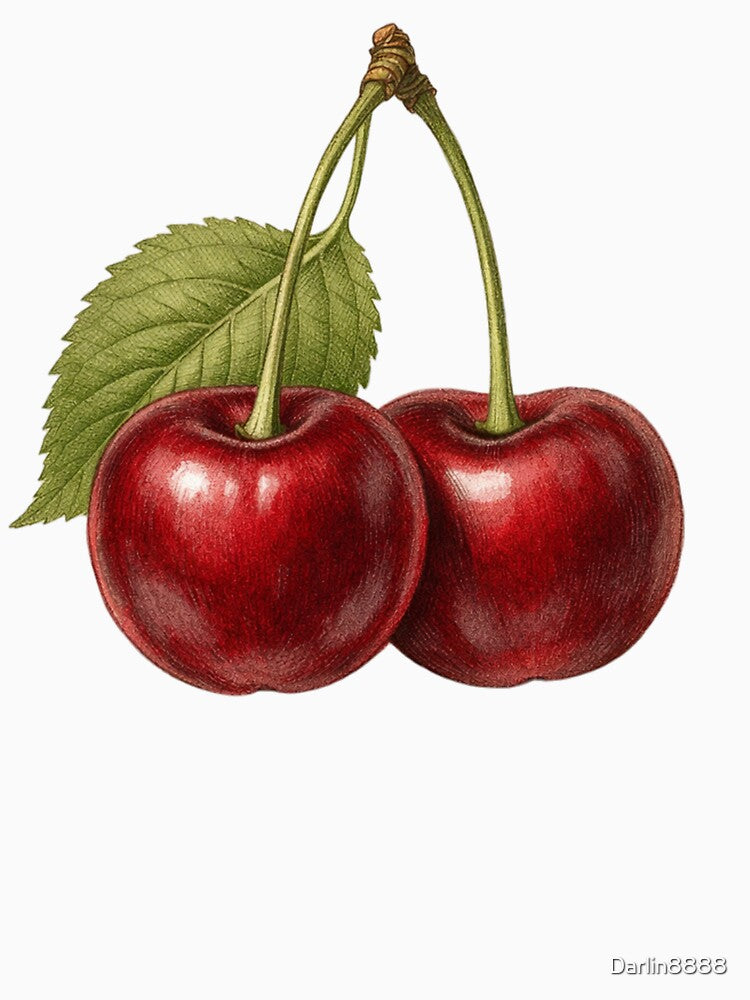 Prunus Avium Vintage Botanical Print - Antique Cherry Wall Art by Darlin8888