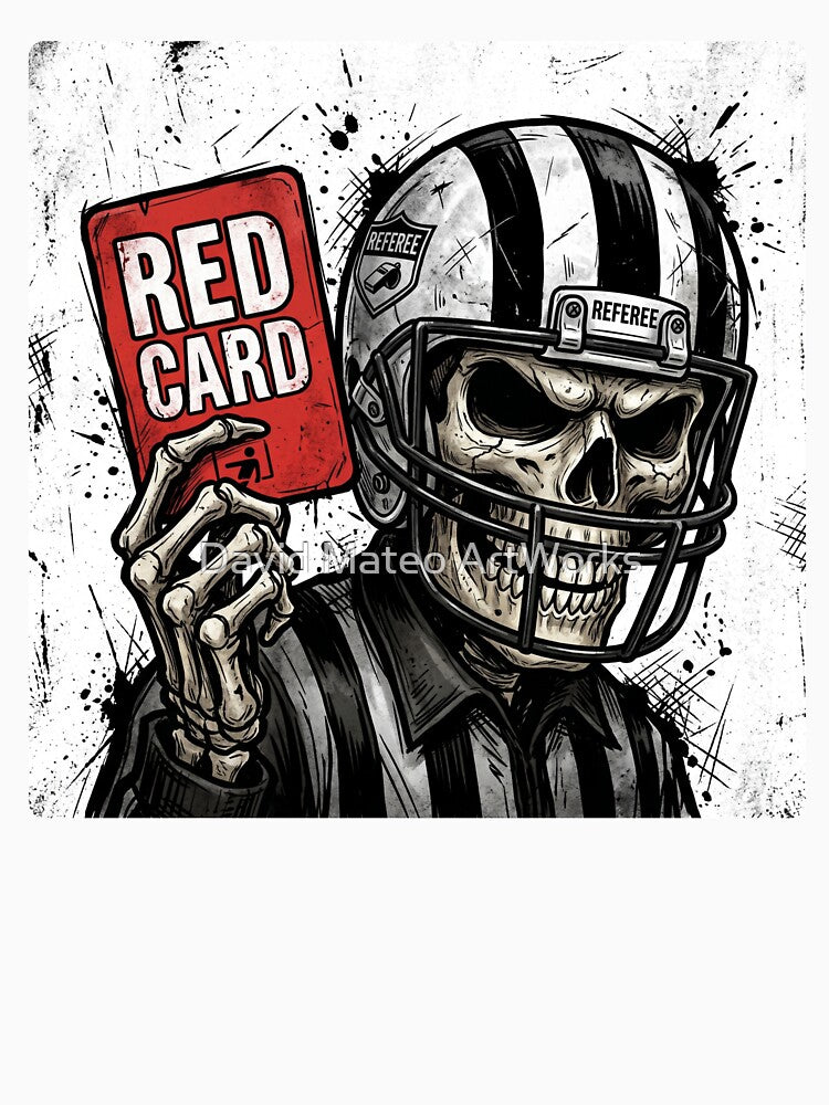 Skeleton Referee Red Card — Soccer Cartoon World Cup 2026 by David Mateo ArtWorks