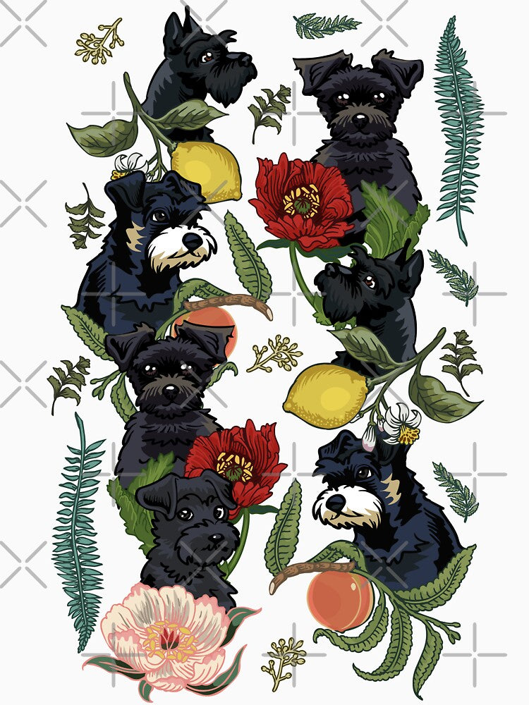 Botanical and Black Schnauzer by Huebucket