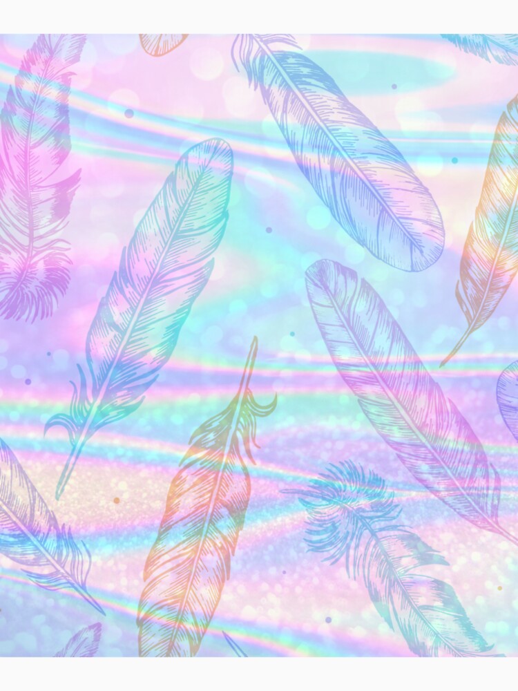 pink and blue holography feather pattern by Beeroclock