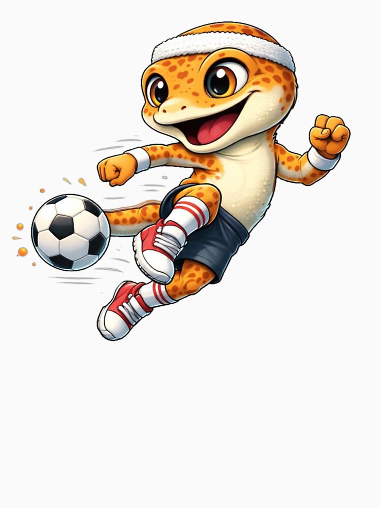 Cute Gecko Soccer Player – Funny Lizard Football Cartoon by the-dovlat