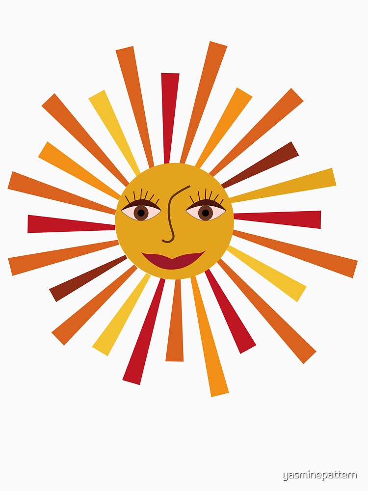 Beautiful Retro Boho Sun Face by Yasminepatterns