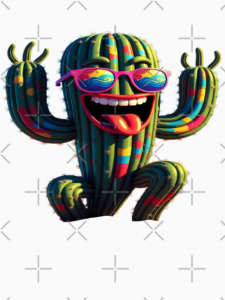 Cool Psychedelic Cactus Coachella Vibes – Funnyzy Festival Desert Graphic T-Shirt & Sticker by Sushikidsntod