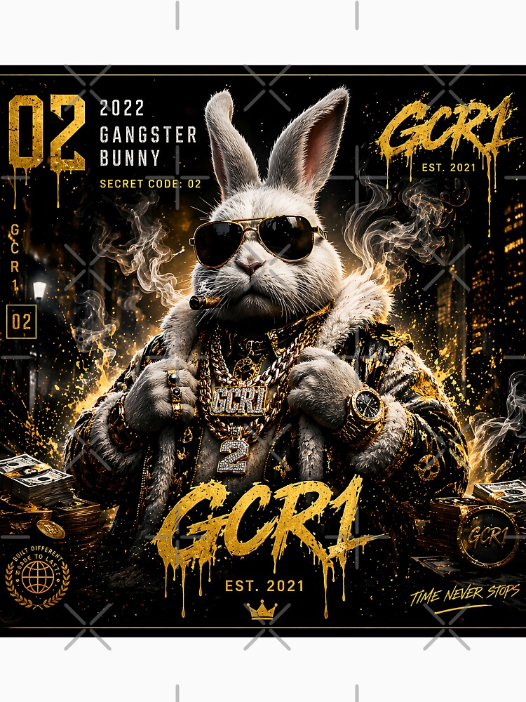 Gangster Bunny – Luxury Black Gold Streetwear Rabbit Graphic by GCR1