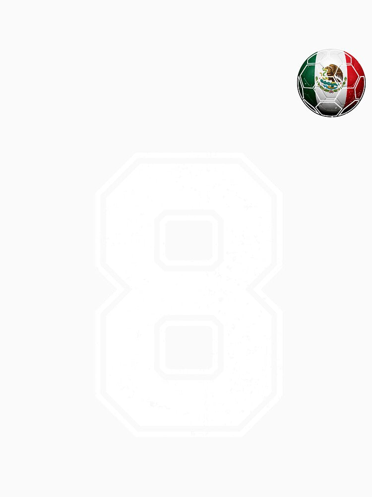 Number 8 Mexico Flag Football Fan by BernoNickel