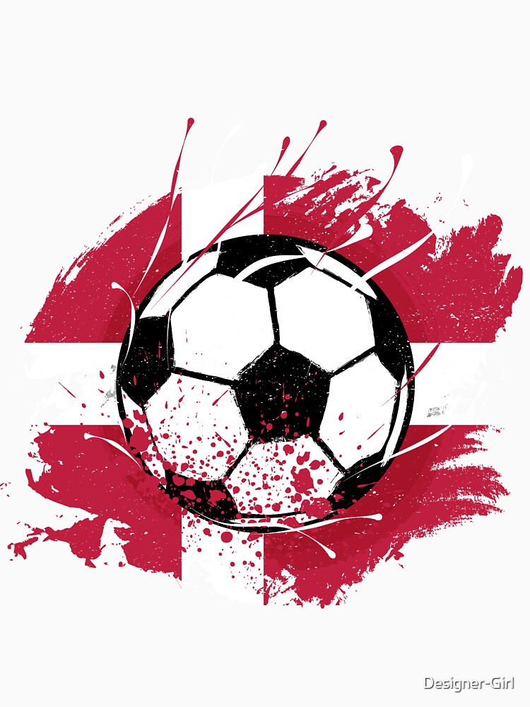 Denmark Football Denmark Flag Grunge Soccer Fan by Designer-Girl