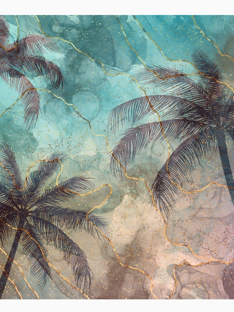 summer gold marble palm tree pattern by Beeroclock