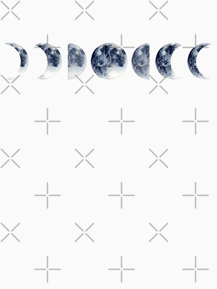 Moon phases in a row | Watercolor by Harpley Design Studio