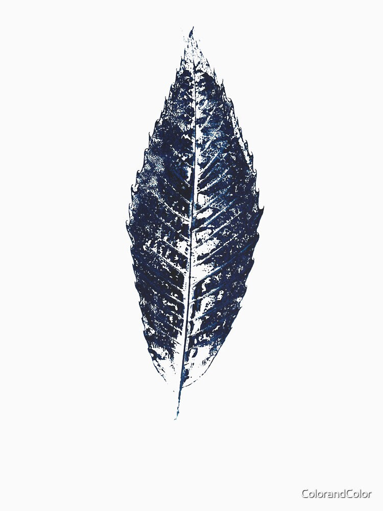 navy blue chestnut leaf by ColorandColor