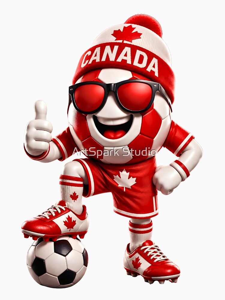 Canada Soccer Mascot Funny Football Cartoon Graphic by ArtSpark Studio