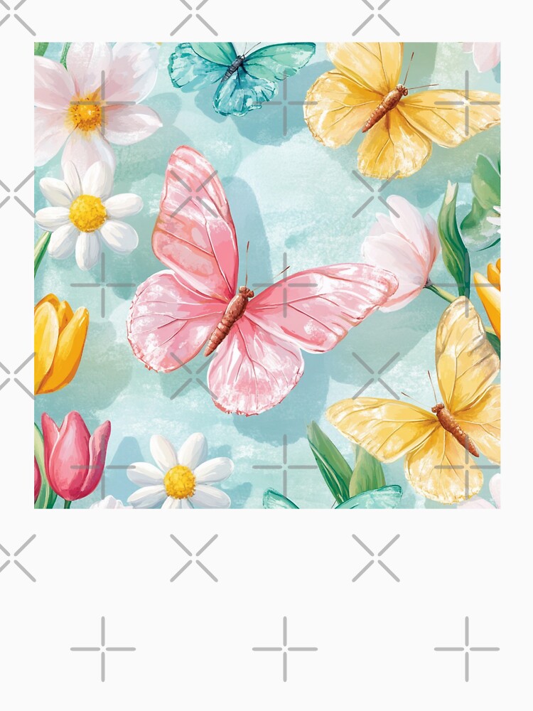 Pretty Pastel colourful Butterflies & Florals Watercolor by ScorpioSunStudio
