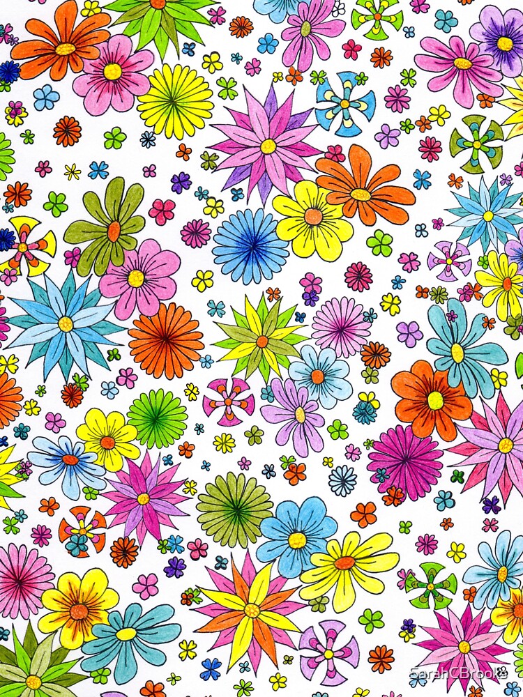 Bright and colourful floral pattern by SarahCBrooks
