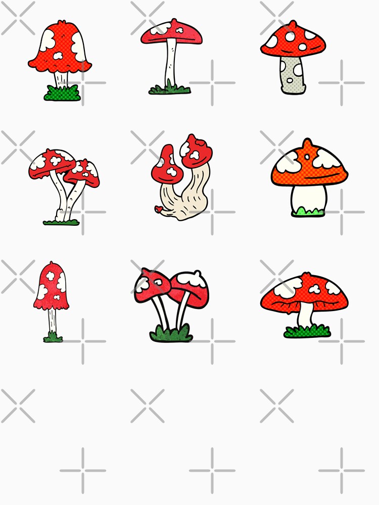 Packs of  9 cute mushroom art by vashumaso