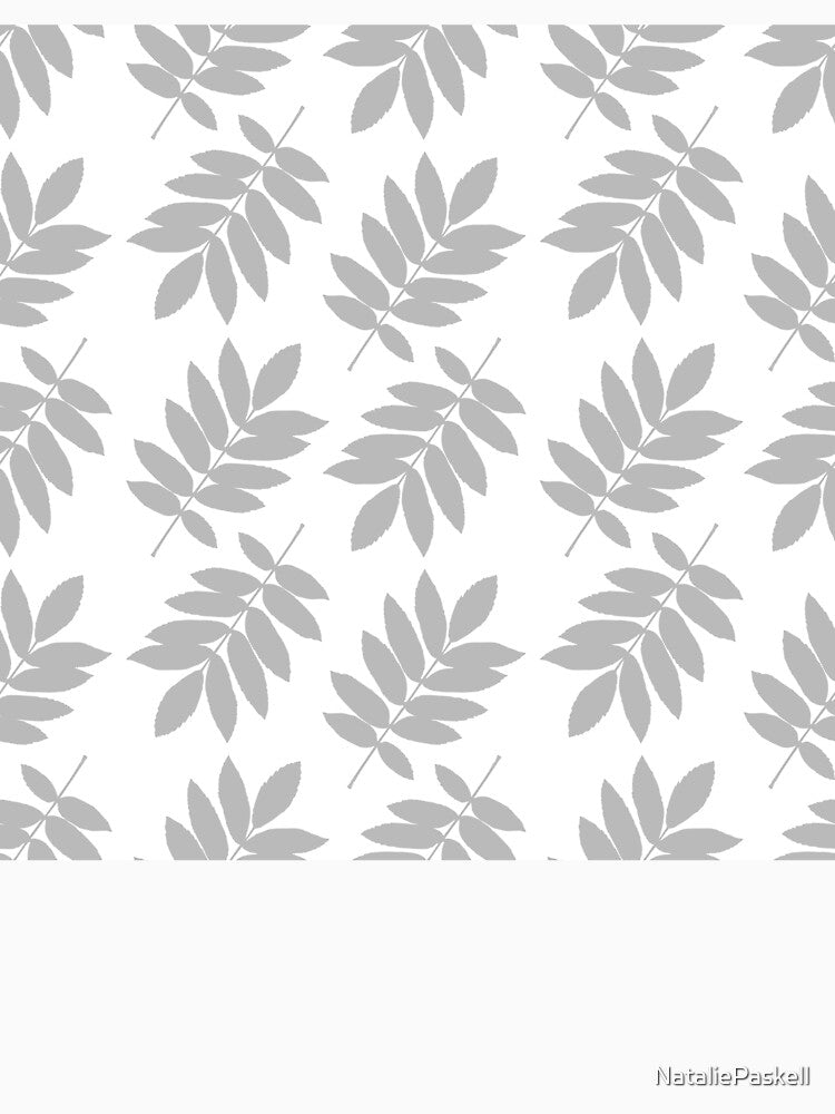 Elder Leaf Pattern Gray on White by NataliePaskell