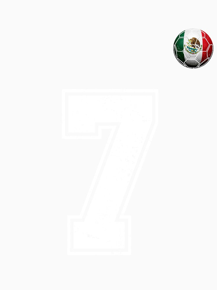 Number 7 Mexico Flag Football Fan by BernoNickel