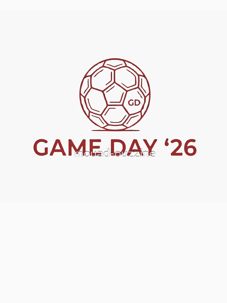 Minimalist Soccer Ball Line Art – Game Day Red & Black T-Shirt Design by mouad-ouzzine