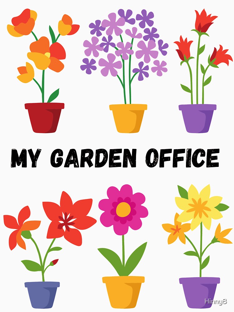 Vintage Botanical Floral Flower in Pots for my Garden Office by Hinny8