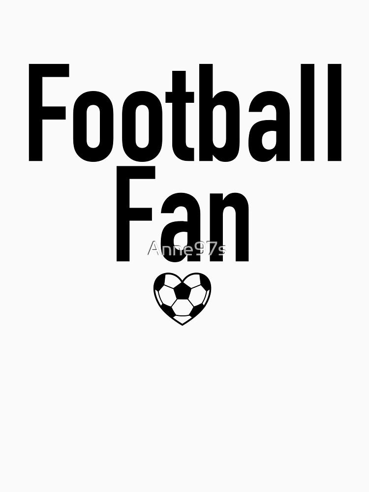 Football Fan Heart Typography Black by Anne97s