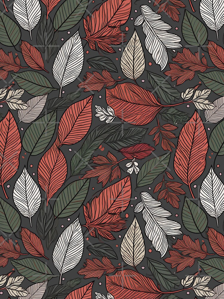 Autumnal Elegance: A classic pattern featuring vibrant autumn leaves in warm tones of red, orange, and yellow, perfect for creating a cozy and inviting atmosphere. by Grang Art Artistic Designs