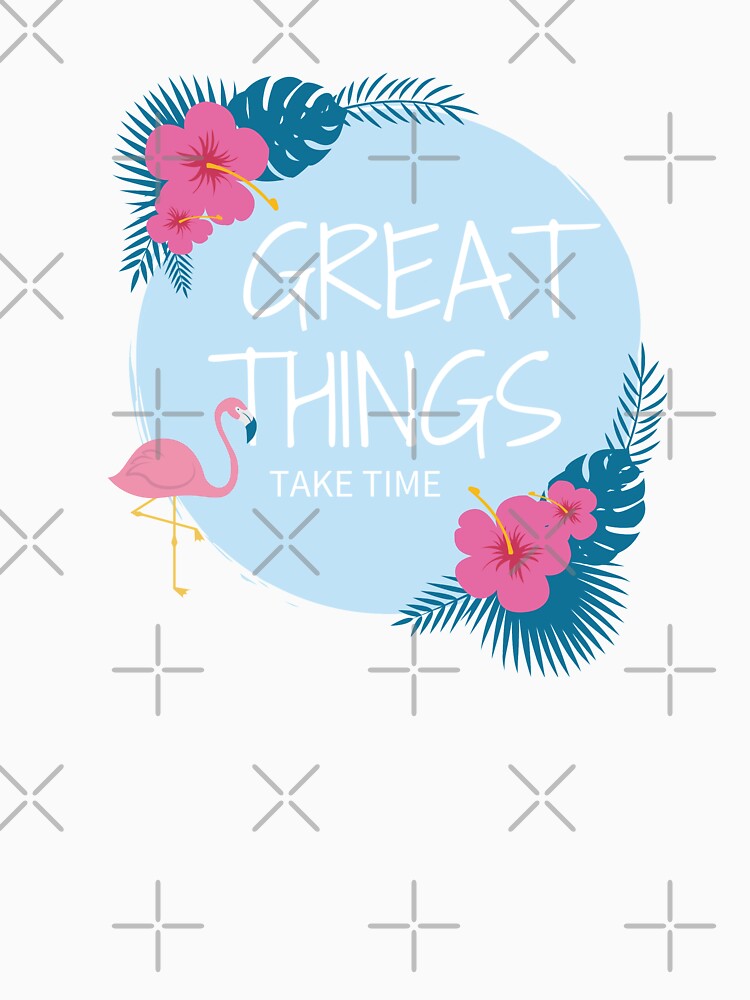 Blue Tropical Flowers Design by MoninasArt