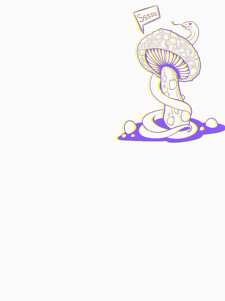 Poisonous acid neon purple and yellow mushroom with bubbles and snake by MalkyTea