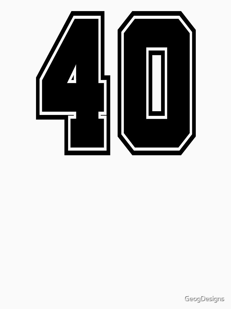 40 jersey number college style by GeogDesigns