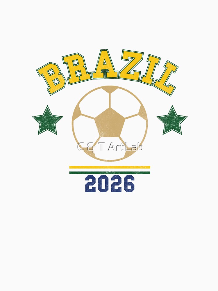Brazil 2026 — Vintage Soccer Tee by C & T ArtLab