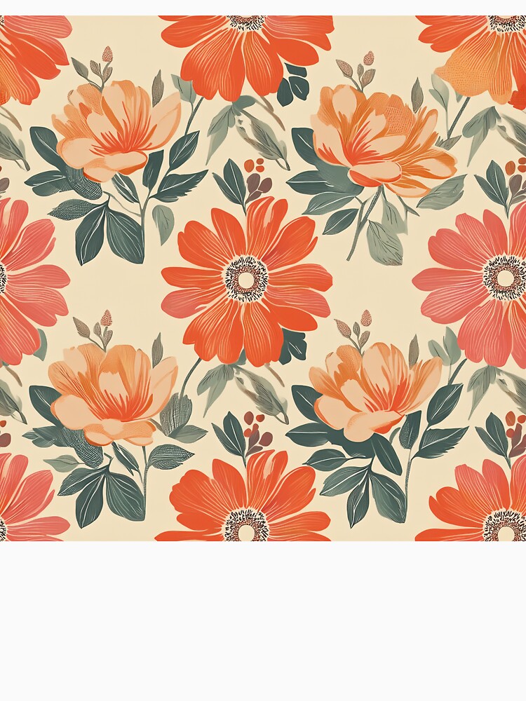 Playful Retro Colorful Floral Pattern – Classic Retro Bloom by soft-pop-studio