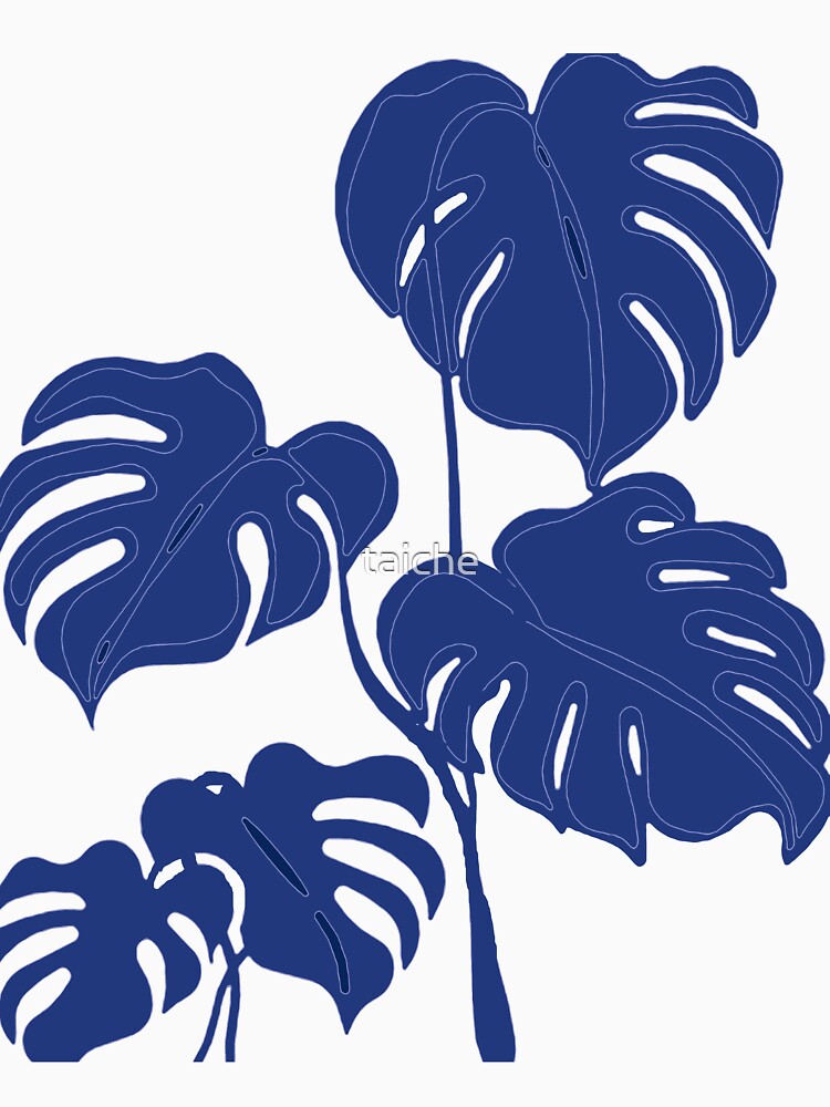 Blue Monstera Swiss Cheese Plant Cut Out Style v2 by taiche