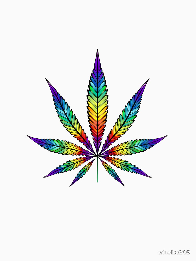 Colorful Tie-Dye Cannabis Leaf Design by erinelise209
