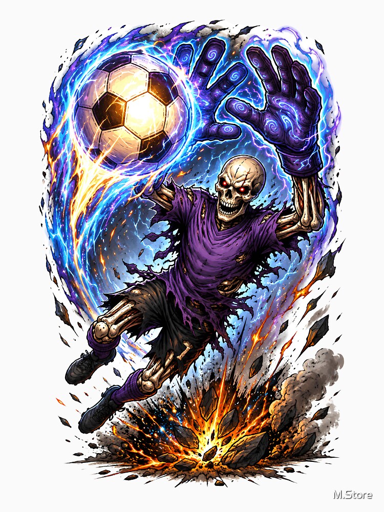 Skullkeeper Goalkeeper – Dark Fantasy Skeleton Soccer Art by M.Store