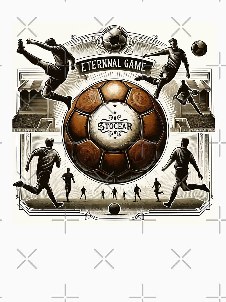 Eternal Game: Vintage Soccer Elegance Illustration by Dinsigne