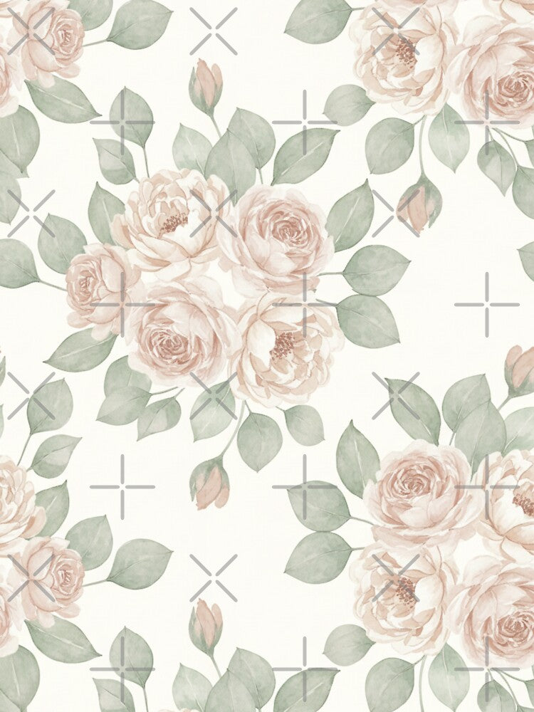 Elegant Blush Rose Watercolor Floral Seamless Pattern by FashioonTrends