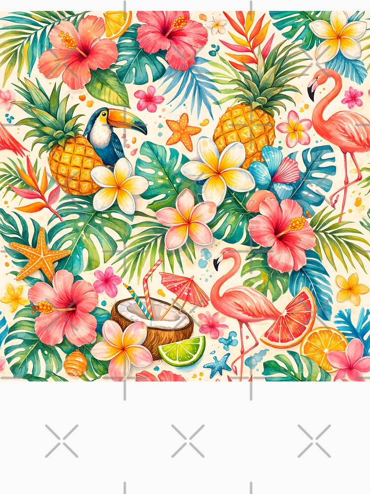 Tropical Floral Pattern Summer Beach Vibes by NatureSight