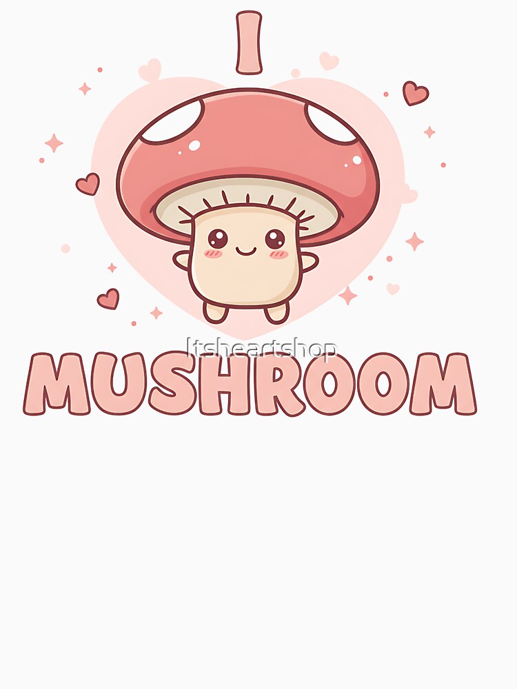 Kawaii I Love Mushroom by Itsheartshop