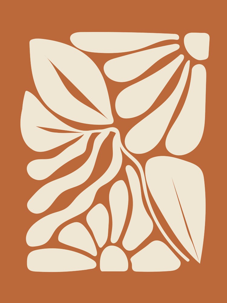 Autumn design in terracotta colors, botanical abstract art by PalmitoDecor