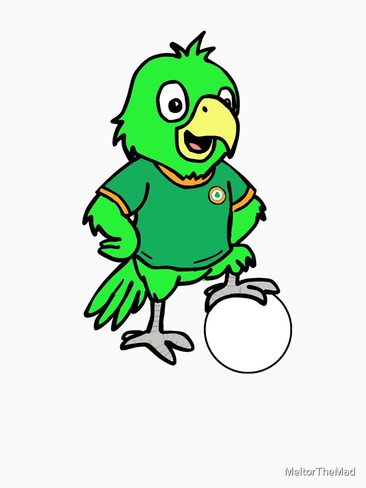 Troy the Parrot – Irish Football Fan Cartoon Design by Melty Shirts