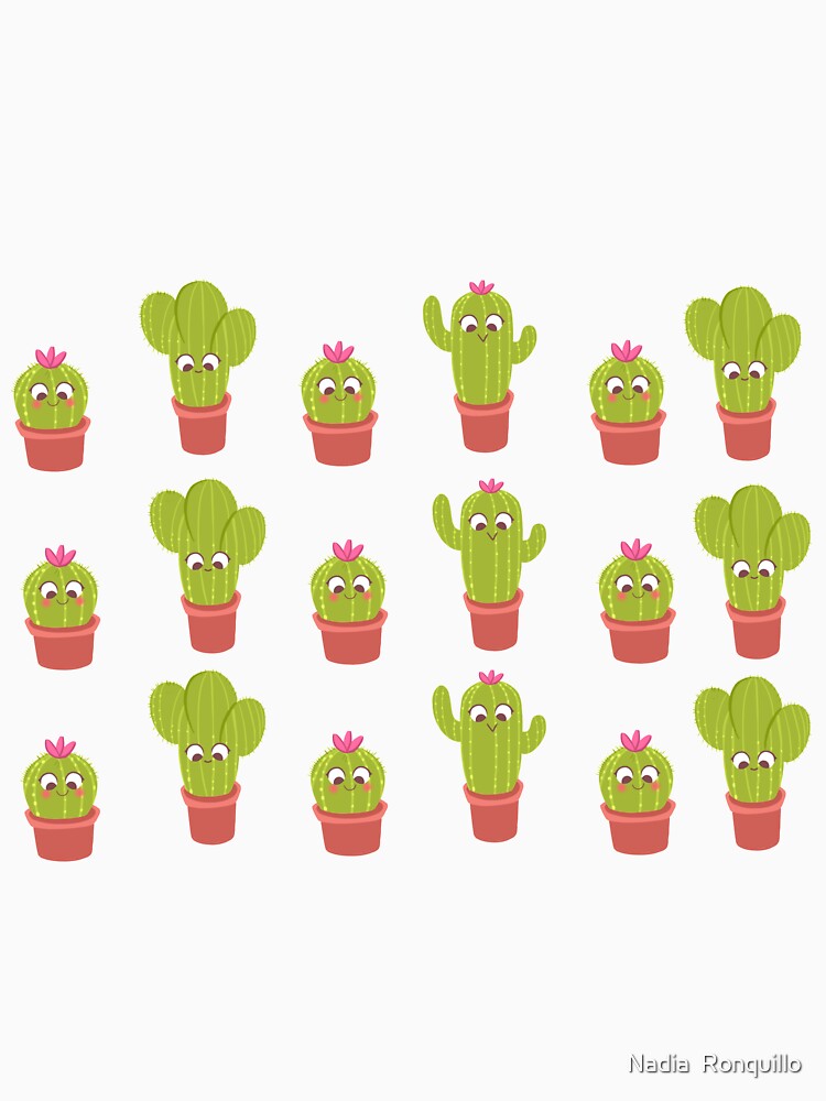 Baby cactus pattern black background by Nadia  Ronquillo