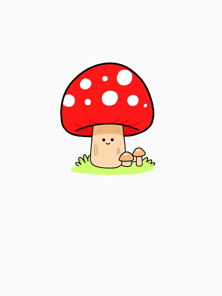 Cute Kawaii Mushroom Cartoon Illustration by artwithsushie
