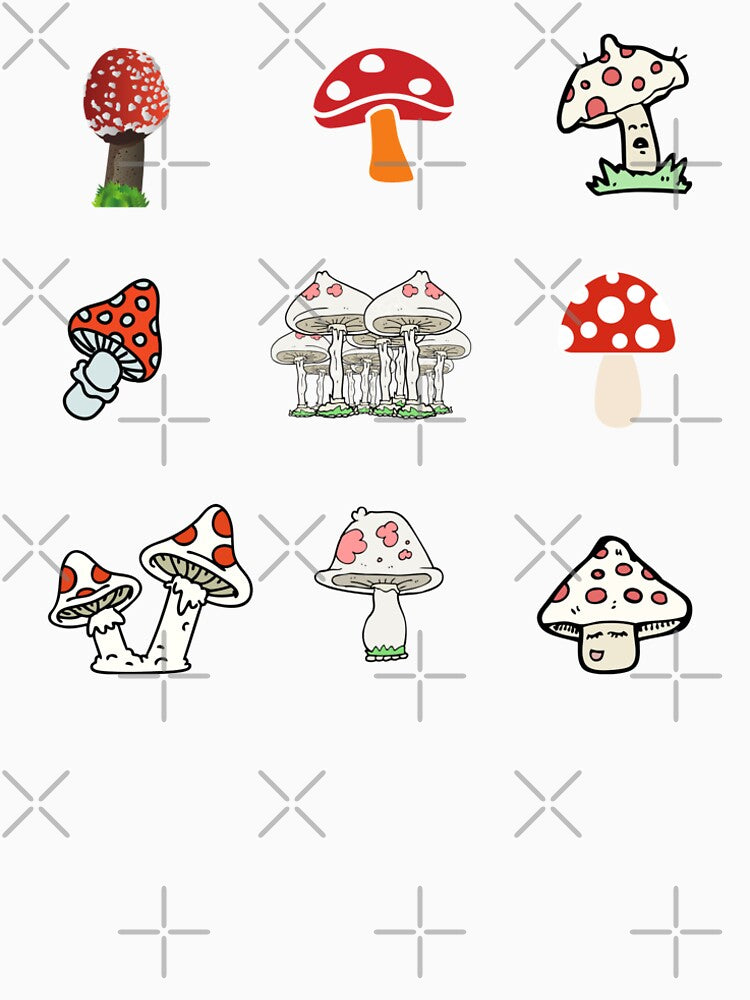 9 sets of cute mushroom art by vashumaso