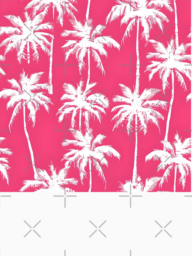 tropical white palms with a pink background by dcrc