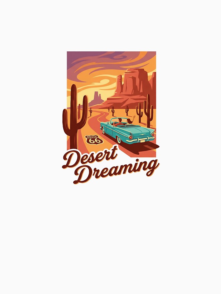 Desert Dreaming Vintage Route 66 Road Trip Retro Travel Poster Southwest Art by Maxbevier
