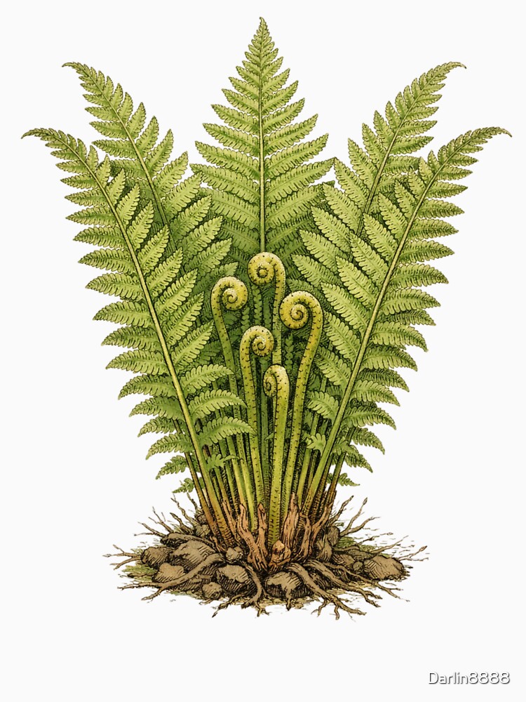 Matteuccia Struthiopteris Vintage Botanical Print - Antique Fern Wall Art by Darlin8888