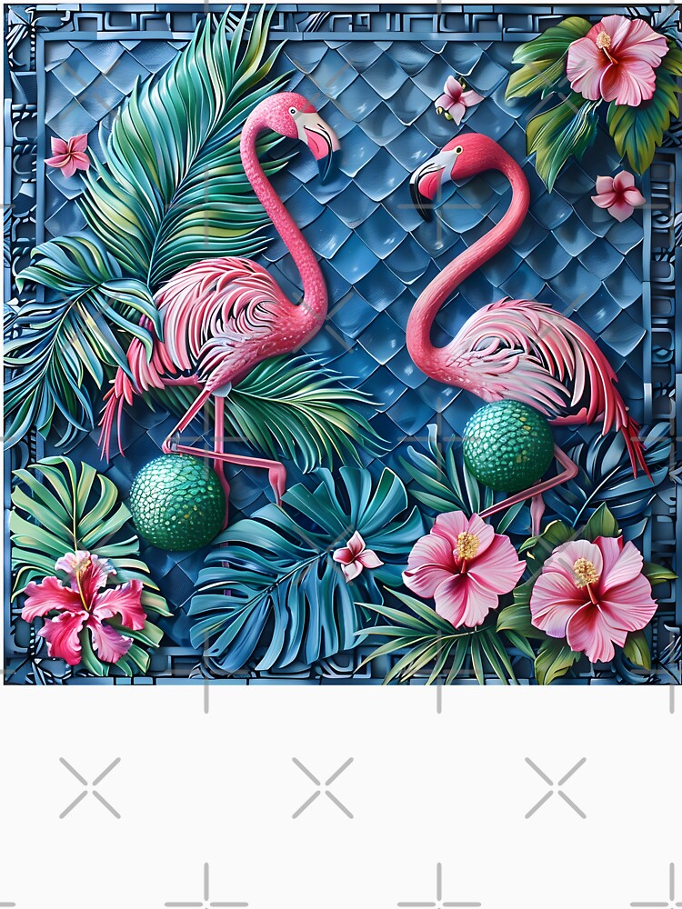 tropical mixed media flamingo flower print by dcrc