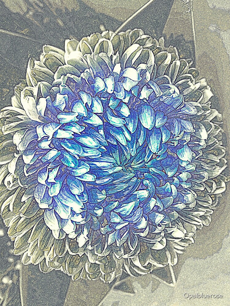 VINTAGE BLUE & GREY FLORAL by Opalbluerose